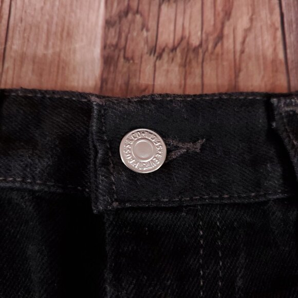 Vintage 90s Levis 550 Relaxed Fit Mens 34 Black Denim Shorts Red Tab USA Made - Picture 7 of 14